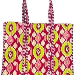 Multicolor Ekkat Printed Cotton Quilted Shoulder Bag with 100% cotton Filling Tote Bag-picture-21