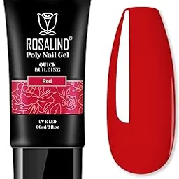 ROSALIND 60ml Red Poly Extension Gel, Christmas Red Poly Nail Gel Builder for Nail Art Decoration, Red Gel Extension Nail Thickening Easy to DIY Use at Home Only UV Lamp-picture-43