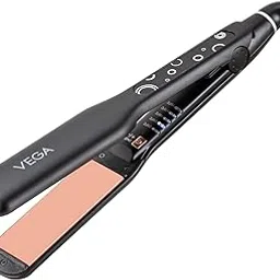 VEGA Pro-Ease Hair Straightener for Women with Wide Ceramic Coated Plates & 5 Adjustable Temperature, Quick Heatup with Auto Shut-Off, Temperature Indicator, All Hair Types, (VHSH-26), Black-image-17