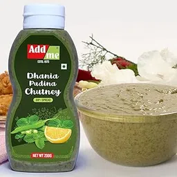 Add me Dhaniya Pudina Chutney 200Gm | Homemade Mint Coriander Sauce | Classic Indian Panipuri Bhelpuri Chatni Green Chutney In Squeeze Bottle-picture-24