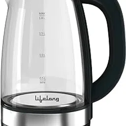 Lifelong Glass Electric Kettle 1.8L | 1350W Kettle with One Key Operation &Cool Touch Handle |Scratch-Proof Borosilicate Glass, LED Light, Auto Shut-Off & Overheat Protection(LLEKG01, Black)-picture-15