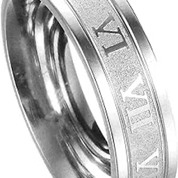 Stylish Stainless Steel Ring for Men and Boys - Roman Design Silver Gold Promise Ring for Girls - Gift for Him Her-image-99