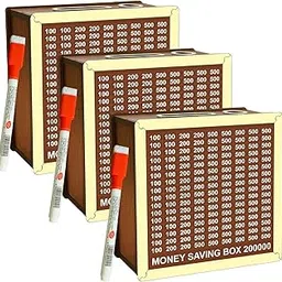 SWAGSTATION Money Saving Box for Kids and Adults | Wooden Money Bank with Lock | Big Size Piggy Bank 2 Lakh Target | 1 Lakh Saving Box with Numbers | Undiyal Hundi Piggy Bank (Money Box Pack of 3)-image-8