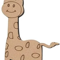 1 Pc MDF Wooden Giraffe Animals Cutouts for Kids Crafts Pre-Marked DIY Painting Kit for Art Projects Home Décor & School Activities with Sketch Colour image 1