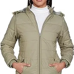 qube by fort collins Women's Long-Length- Nylon Bomber Jacket with Detachable Hood Stylish Winterwear for All-Day Comfort-picture-30