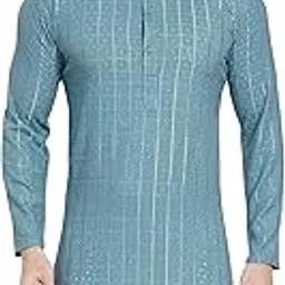 divisive Men's Embroidered Cotton Blend Only Slim Fit Kurta-picture-30