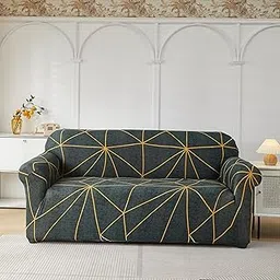Luxton Home Universal Floral Printed Sofa Cover for Any Type of Sofa, Stretchable 3 Seater, 2 Seater and Single Seater Sofa slipcover, Washable Spandex Jacquard Fabric (Lushloom, Three Seater)-picture-17