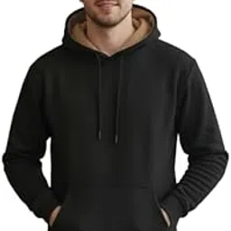 natris Men Full Sleeve Solid Hooded Sweatshirt Black-picture-20