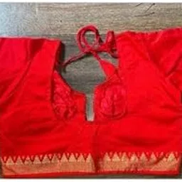 Gicha Silk Inchi Par Temple Border Blouse with Cotton Lilen Inside for Women|Style - 635 Women's Blouses & Shirts-picture-37