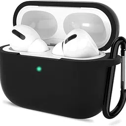 Latali New Soft Silicone Case Compatible with Apple AirPods Pro 3 Generation (2025) Protective Silicone 360° Full Protection Dust-Proof Shockproof Case Cover with Hook (Cover Only) (Black)-image-76