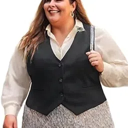 TIPTOP TRENDS Women's Black Waistcoat-Slim Fit Western Waistcoat for Women & Girls-picture-57