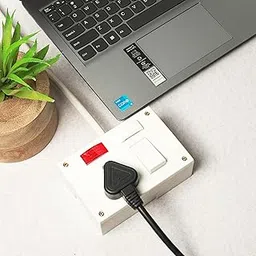 Ocko Heavy Duty Extension Board with 2.5mm, 10m Long Wire 6/16 Amp 1 Socket 1 Switch and 16 Amp Plug Combined for Microwave, Induction Cooker, Fridge, Heater, AC | Polycarbonate |(White, Pack of 1)-picture-53