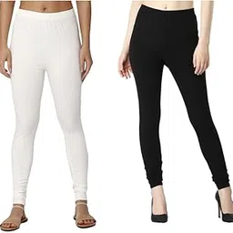 Women�s Ultra Soft Cotton Lycra Churidar Leggings Pack of Two |Full Length|-picture-13