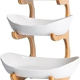 Merishopp 3 Tier Fruit Bowl Basket Rack Storage Stand Holder Home Kitchen White-picture-23