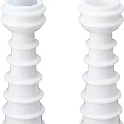 White Marble Candle Holders - Set of 2| Style| Elegance| Home Décor| Decorative-picture-15
