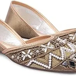 jm looks Women's Embellished Traditional Juttis Handcrafted Punjabi Mojaris for Ethnic Wedding & Festive Party-picture-28