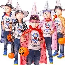 FancyDressWale Polyester Halloween Dress For Boys And Girls (Cape & Hat Only)- Assorted Pack Of 3-picture-23