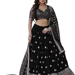 Embroidery Designer Lehenga Choli Set For Women Party| latest Bridal Stylish Design Wedding Lehenga Choli For Women (Free Size)-image-9