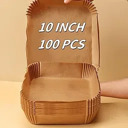 MAXTBEE 10 Inch Air Fryer Paper Liners, 100Pcs Air Fryer Liner Disposable, Oil-Proof & High-Temperature Resistant Parchment Baking Paper for Air Fryer, Microwave and Oven（Bottom Is 9 Inch）-picture-45