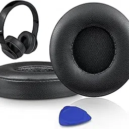 SoloWIT Lambskin Earpads Cushions Replacement for Beats Solo 2 & Solo 3 Wireless On-Ear Headphones, Solo2 Solo3 Ear Pads with High-Density Foam, Added Thickness - Black-picture-48
