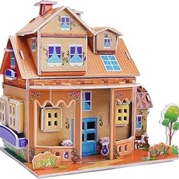 3D House | 3D Wooden Villa House for Kids | Construction/Building Puzzle Toy Gift for Kids | Castle Puzzle| Best Birthday Gift for Children's(Random Design) (Pack of 1)-picture-11