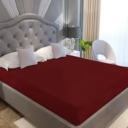 100% Waterproof Premium Terry Cotton Mattress Protector | Breathable and Hypoallergenic Ultra Soft Fitted Bed Protector 72x78 inch-King, Color-Maroon-picture-31