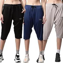 mack jonney Dryfit Lycra Solid Capri for Women (Pack of 3)-Dryfit_D13_BLK_BLU_Gry_003-P-picture-19