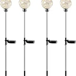 Transparent Ball Solar Light Elegant Pathway Lighting with a Decorative Glow 18 Warm White LEDs, Blow-Molded Design, Auto On/Off, Multiple Lighting Modes, Solar Powered (Pack of 4)-picture-39