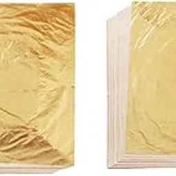 400pcs Imitation Gold Leaf for Arts, Gilding Crafting, Painting, Furniture Decoration, Imitation Gold Foil Sheets 5.5" x 5.5" (Gold-400pcs)-image-40