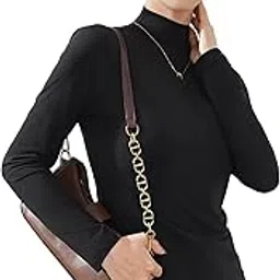venzina Women's Long Sleeve Mock Neck Top -Slim Fit Stretch Basic Tee Blouse, Soft Thermal Pullover for Winter & Fall, Versatile for Layering, Casual, Office-picture-35