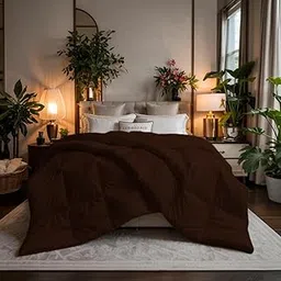 Earthlycozy WINTERLOOM 500 GSM Premium Comforter - All-Season Down-Alternative, Lightweight, Breathable, Hypoallergenic and Machine Washable (Chocolate Brown, Single)-image-11