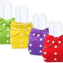 Lapry Eco-Friendly Baby Reusable Diaper - Soft, Adjustable, Leak-Proof Cloth Diaper for Newborns and Toddlers With Insert ((4 Diaper 4 Insert))-picture-26