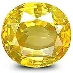 ? 7.25 Ratti Cultured Yellow Sapphire Pukhraj Certified Precious Loose Gemstone for Men's and Women's-image-4