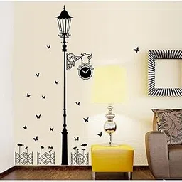Jaamso Royals 'Vintage Lamp Tower with Clock Modern' Wall Sticker (Vinyl, 62 cm x 5.1 cm x 5.1 cm)-picture-28