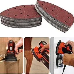 60 PCS Mouse Detail Sander Sandpaper, Sanding Sheets for Multi-Sander PSM 100A PSM 200 AES PSM 18,11-Holes Assorted 40/60/80/120/180/240 Grits image 1