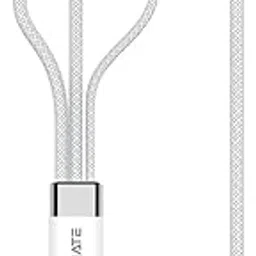 Promate Fusion-CCW Multi-Device Charging Cable with Dual PD100W USB-C Outputs, Apple Watch Compatible Charger,Nylon Braided Design, 140cm Cable Length, Universal Compatibility,White-picture-58