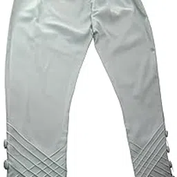Women's Elastic Waist Pants with Criss-Cross Button Detail, Mint Green-picture-33