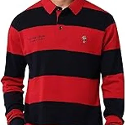 U.S.Polo ASSN. Men's Striped Regular Fit Polo Shirt (USTSH3208_Red-image-79