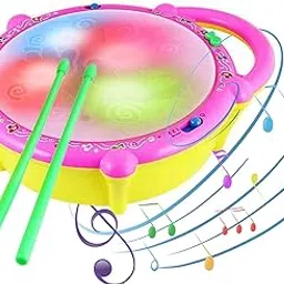 Plastic Flash Drum with 3D Lights and Musical Toys, Multicolour, 2 Year-picture-35