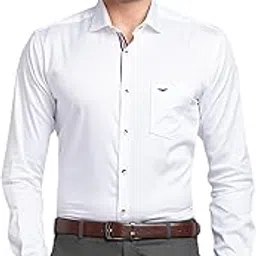 park avenue Men's Solid Pattern Slim Fit Cotton Blend Full Sleeve Cut Away Collar Casual Shirt-picture-33