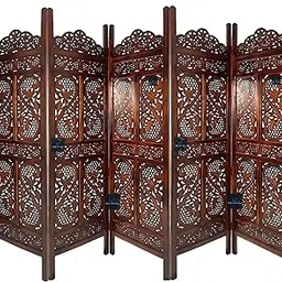 PINK CITY ARTS Mango Wooden Partition Room Divider for Living Room Wall Separator Panel Office Divider Separater for Living Room Partitions and Dividers 6 Feet (5 Panel)-image-6