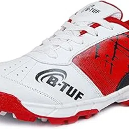 b-tuf Fighter Cricket Shoes/Studs Spikes Sports for Men Boys Unisex Kids|Lightweight and Durable | Stylish Sports Shoes | (Blue/Orange/Red/Neon Green)-picture-13