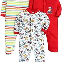 smiley appu clothing 100% Cotton full body Rompers Full Sleeve Sleepsuits, night Suits, jumpsuit For Baby Boys & Girls Baby Rompers Infant Clothes (Pack of 3)-picture-51