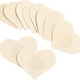 Pack of 20 Skin-Friendly Disposable Nipple Covers for Women (Heart Shaped)- WH20 Beige-image-90
