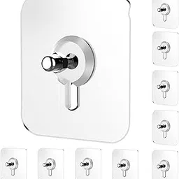 JIALTO 10 Pcs Nail for Wall Hooks for Wall Without Drilling/Self Adhesive Hooks for Wall Heavy Duty Strong Nails for Wall Hanging Screw Sticker Wall Hook Clock/Kitchen Accessories Items-image-81