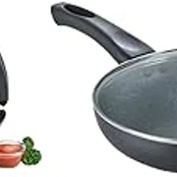 Prestige PSMFD 01 800W Sandwich Maker ( Black ) & Aluminium Omega Deluxe Granite Fry Pan with Lid, 260 mm,Black-picture-63