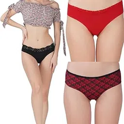 thread sutra Women?s Premium Cotton Panties | Antimicrobial & Breathable | Everyday Comfort with Amazing Fit | Soft Fabric Innerwear for All-Day Freshness & Hygiene | Bikini | Pack of 3 | Multicolour-picture-34