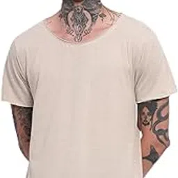 zoldem Men's Cotton Melange Scoop Neck T-Shirt-picture-23
