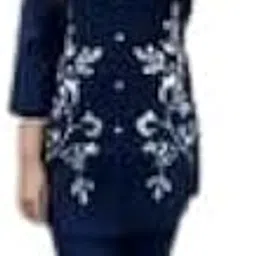 Trendy Women's Printed Co-ord Set | 3/4 Sleeve Top with blue L-picture-41