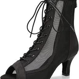 yyting Closed Toe Ballroom Dance Shoes Women Latin Salsa Dress Wedding indoor Dancing Footwear 2.5in,1.5in Heels YT08-picture-18